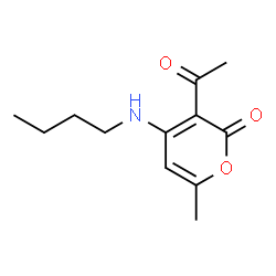 ChemSpider 2D Image | 3-Acetyl-4-(butylamino)-6-methyl-2H-pyran-2-one | C12H17NO3
