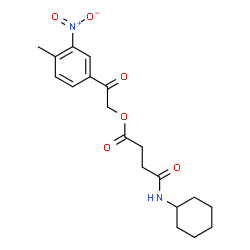 ChemSpider 2D Image | 2-(4-Methyl-3-nitrophenyl)-2-oxoethyl 4-(cyclohexylamino)-4-oxobutanoate | C19H24N2O6