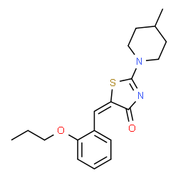 ChemSpider 2D Image | (5E)-2-(4-Methyl-1-piperidinyl)-5-(2-propoxybenzylidene)-1,3-thiazol-4(5H)-one | C19H24N2O2S