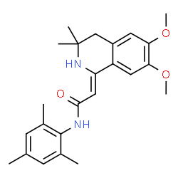 ChemSpider 2D Image | (2Z)-2-(6,7-Dimethoxy-3,3-dimethyl-3,4-dihydro-1(2H)-isoquinolinylidene)-N-mesitylacetamide | C24H30N2O3