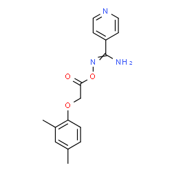ChemSpider 2D Image | N'-[2-(2,4-Dimethylphenoxy)acetoxy]-4-pyridinecarboximidamide | C16H17N3O3