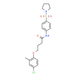 ChemSpider 2D Image | 4-(4-Chloro-2-methylphenoxy)-N-[4-(1-pyrrolidinylsulfonyl)phenyl]butanamide | C21H25ClN2O4S