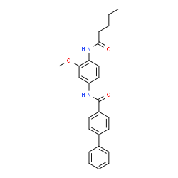 ChemSpider 2D Image | N-[3-Methoxy-4-(pentanoylamino)phenyl]-4-biphenylcarboxamide | C25H26N2O3