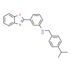 ChemSpider 2D Image | 3-(1,3-Benzoxazol-2-yl)-N-(4-isopropylbenzyl)aniline | C23H22N2O