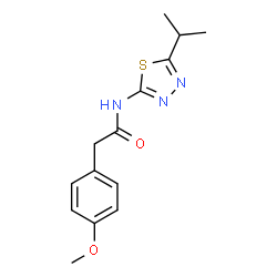 ChemSpider 2D Image | N-(5-Isopropyl-1,3,4-thiadiazol-2-yl)-2-(4-methoxyphenyl)acetamide | C14H17N3O2S