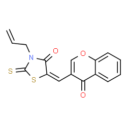 ChemSpider 2D Image | (5E)-3-Allyl-5-[(4-oxo-4H-chromen-3-yl)methylene]-2-thioxo-1,3-thiazolidin-4-one | C16H11NO3S2