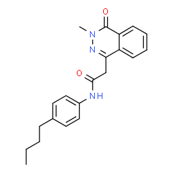 ChemSpider 2D Image | N-(4-Butylphenyl)-2-(3-methyl-4-oxo-3,4-dihydro-1-phthalazinyl)acetamide | C21H23N3O2