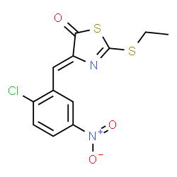 ChemSpider 2D Image | (4Z)-4-(2-Chloro-5-nitrobenzylidene)-2-(ethylsulfanyl)-1,3-thiazol-5(4H)-one | C12H9ClN2O3S2