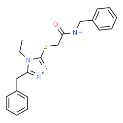 ChemSpider 2D Image | N-Benzyl-2-[(5-benzyl-4-ethyl-4H-1,2,4-triazol-3-yl)sulfanyl]acetamide | C20H22N4OS