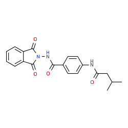 ChemSpider 2D Image | N-(1,3-Dioxo-1,3-dihydro-2H-isoindol-2-yl)-4-[(3-methylbutanoyl)amino]benzamide | C20H19N3O4