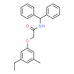 ChemSpider 2D Image | N-(Diphenylmethyl)-2-(3-ethyl-5-methylphenoxy)acetamide | C24H25NO2