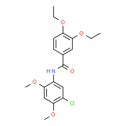 ChemSpider 2D Image | N-(5-Chloro-2,4-dimethoxyphenyl)-3,4-diethoxybenzamide | C19H22ClNO5