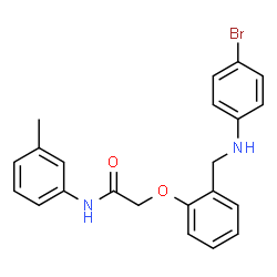 ChemSpider 2D Image | 2-(2-{[(4-Bromophenyl)amino]methyl}phenoxy)-N-(3-methylphenyl)acetamide | C22H21BrN2O2