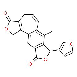 ChemSpider 2D Image | (8R)-8-(3-Furyl)-7-methyl-4,8-dihydro-3H-furo[3',4':3,4]cyclohepta[1,2-f][2]benzofuran-3,10(1H)-dione | C20H14O5