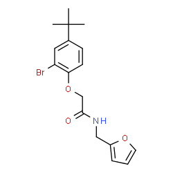 ChemSpider 2D Image | 2-(2-bromo-4-tert-butylphenoxy)-N-(2-furylmethyl)acetamide | C17H20BrNO3