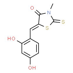 ChemSpider 2D Image | (5Z)-5-(2,4-Dihydroxybenzylidene)-3-methyl-2-thioxo-1,3-thiazolidin-4-one | C11H9NO3S2