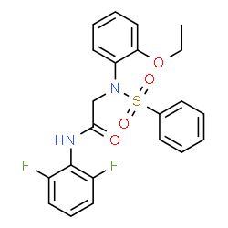 ChemSpider 2D Image | N-(2,6-Difluorophenyl)-N~2~-(2-ethoxyphenyl)-N~2~-(phenylsulfonyl)glycinamide | C22H20F2N2O4S