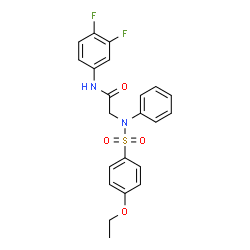 ChemSpider 2D Image | N-(3,4-Difluorophenyl)-N~2~-[(4-ethoxyphenyl)sulfonyl]-N~2~-phenylglycinamide | C22H20F2N2O4S