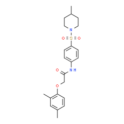 ChemSpider 2D Image | 2-(2,4-Dimethylphenoxy)-N-{4-[(4-methyl-1-piperidinyl)sulfonyl]phenyl}acetamide | C22H28N2O4S