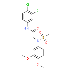ChemSpider 2D Image | N-(3,4-Dichlorophenyl)-N~2~-(3,4-dimethoxyphenyl)-N~2~-(methylsulfonyl)glycinamide | C17H18Cl2N2O5S