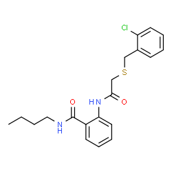 ChemSpider 2D Image | N-Butyl-2-({[(2-chlorobenzyl)sulfanyl]acetyl}amino)benzamide | C20H23ClN2O2S