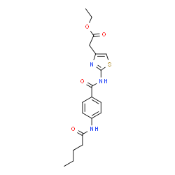 ChemSpider 2D Image | Ethyl (2-{[4-(pentanoylamino)benzoyl]amino}-1,3-thiazol-4-yl)acetate | C19H23N3O4S