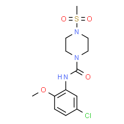 ChemSpider 2D Image | N-(5-Chloro-2-methoxyphenyl)-4-(methylsulfonyl)-1-piperazinecarboxamide | C13H18ClN3O4S