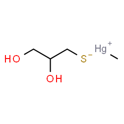 ChemSpider 2D Image | Methylmercury(1+) 2,3-dihydroxy-1-propanethiolate | C4H10HgO2S