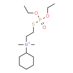 ChemSpider 2D Image | N-{2-[(Diethoxyphosphoryl)sulfanyl]ethyl}-N,N-dimethylcyclohexanaminium | C14H31NO3PS