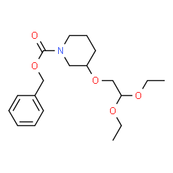 ChemSpider 2D Image | Benzyl 3-(2,2-diethoxyethoxy)-1-piperidinecarboxylate | C19H29NO5