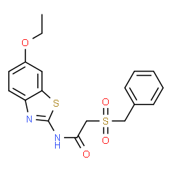 ChemSpider 2D Image | 2-(Benzylsulfonyl)-N-(6-ethoxy-1,3-benzothiazol-2-yl)acetamide | C18H18N2O4S2