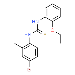 ChemSpider 2D Image | 1-(4-Bromo-2-methylphenyl)-3-(2-ethoxyphenyl)thiourea | C16H17BrN2OS