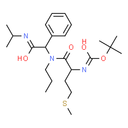 ChemSpider 2D Image | 2-Methyl-2-propanyl [1-{[2-(isopropylamino)-2-oxo-1-phenylethyl](propyl)amino}-4-(methylsulfanyl)-1-oxo-2-butanyl]carbamate | C24H39N3O4S