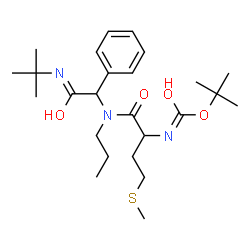 ChemSpider 2D Image | 2-Methyl-2-propanyl {1-[{2-[(2-methyl-2-propanyl)amino]-2-oxo-1-phenylethyl}(propyl)amino]-4-(methylsulfanyl)-1-oxo-2-butanyl}carbamate | C25H41N3O4S