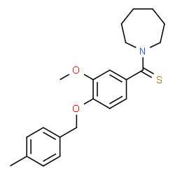 ChemSpider 2D Image | 1-Azepanyl{3-methoxy-4-[(4-methylbenzyl)oxy]phenyl}methanethione | C22H27NO2S