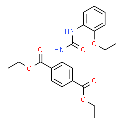 ChemSpider 2D Image | Diethyl 2-{[(2-ethoxyphenyl)carbamoyl]amino}terephthalate | C21H24N2O6