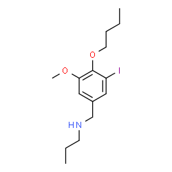 ChemSpider 2D Image | N-(4-Butoxy-3-iodo-5-methoxybenzyl)-1-propanamine | C15H24INO2