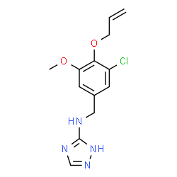 ChemSpider 2D Image | N-[4-(Allyloxy)-3-chloro-5-methoxybenzyl]-1H-1,2,4-triazol-3-amine | C13H15ClN4O2