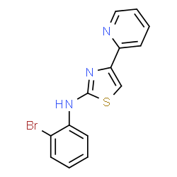 ChemSpider 2D Image | N-(2-Bromophenyl)-4-(2-pyridinyl)-1,3-thiazol-2-amine | C14H10BrN3S