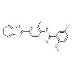 ChemSpider 2D Image | N-[4-(1,3-Benzothiazol-2-yl)-2-methylphenyl]-5-bromo-2-methoxybenzamide | C22H17BrN2O2S