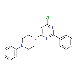 ChemSpider 2D Image | 4-Chloro-2-phenyl-6-(4-phenyl-1-piperazinyl)pyrimidine | C20H19ClN4