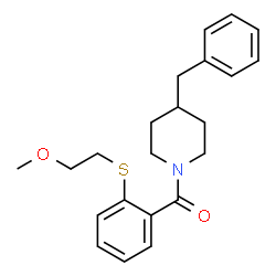 ChemSpider 2D Image | (4-Benzyl-1-piperidinyl){2-[(2-methoxyethyl)sulfanyl]phenyl}methanone | C22H27NO2S