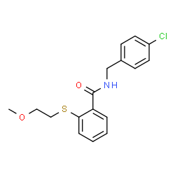 ChemSpider 2D Image | N-(4-Chlorobenzyl)-2-[(2-methoxyethyl)sulfanyl]benzamide | C17H18ClNO2S