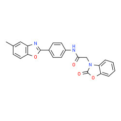 ChemSpider 2D Image | N-[4-(5-Methyl-1,3-benzoxazol-2-yl)phenyl]-2-(2-oxo-1,3-benzoxazol-3(2H)-yl)acetamide | C23H17N3O4