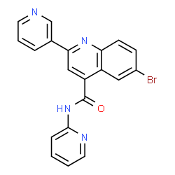 ChemSpider 2D Image | 6-Bromo-N-(2-pyridinyl)-2-(3-pyridinyl)-4-quinolinecarboxamide | C20H13BrN4O
