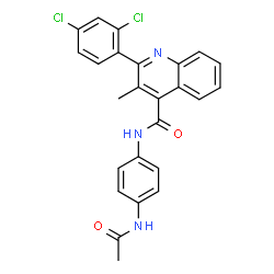 ChemSpider 2D Image | N-(4-Acetamidophenyl)-2-(2,4-dichlorophenyl)-3-methyl-4-quinolinecarboxamide | C25H19Cl2N3O2