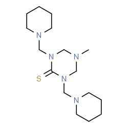 ChemSpider 2D Image | 5-Methyl-1,3-bis(1-piperidinylmethyl)-1,3,5-triazinane-2-thione | C16H31N5S