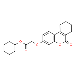ChemSpider 2D Image | Cyclohexyl [(6-oxo-7,8,9,10-tetrahydro-6H-benzo[c]chromen-3-yl)oxy]acetate | C21H24O5