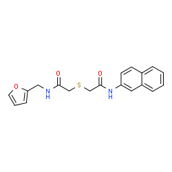 ChemSpider 2D Image | 2-({2-[(2-Furylmethyl)amino]-2-oxoethyl}sulfanyl)-N-(2-naphthyl)acetamide | C19H18N2O3S