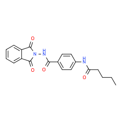 ChemSpider 2D Image | N-(1,3-Dioxo-1,3-dihydro-2H-isoindol-2-yl)-4-(pentanoylamino)benzamide | C20H19N3O4